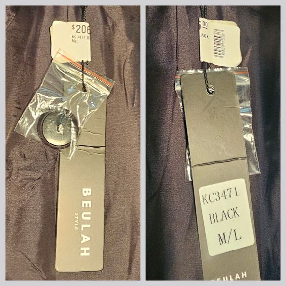 Beulah Women's Assymetrical Wrap Side Button Pleated Blazer Size M/L $206 NWT - Picture 11 of 16